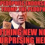 Roy Moore Alabama  | A PEDOPHILE ENDORSED BY TRUMP THE PEDOPHILE; NOTHING NEW NOR SURPRISING HERE | image tagged in roy moore alabama | made w/ Imgflip meme maker