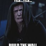 Sith Lord Trump | YES...YES... BUILD THE WALL | image tagged in sith lord trump | made w/ Imgflip meme maker