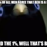 Lemme Smash | 99% OF ALL MEN AGREE THAT BEN IS A HOE; AND THE 1%, WELL THAT'S BEN | image tagged in lemme smash | made w/ Imgflip meme maker