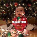 Christmas Baby | This child has First Christmas Spirit or is planning to hold up Santa. We can't tell. Merry Christmas! | image tagged in christmas baby | made w/ Imgflip meme maker