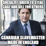 So.. You want to come to canada | SOCIALIST BREED TO STEAL CAGE AND KILL FOR OTHERS; CANADIAN SLAVEMASTER MADE IN ENGLAND | image tagged in so you want to come to canada | made w/ Imgflip meme maker