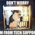 RayCat in Technical Support  | DON'T WORRY; I'M FROM TECH SUPPORT | image tagged in raycat in technical support,memes | made w/ Imgflip meme maker