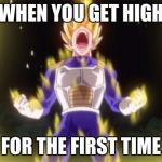yelling | WHEN YOU GET HIGH; FOR THE FIRST TIME | image tagged in yelling | made w/ Imgflip meme maker