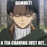 Levi, No | DAMMIT! A TEA CRAVING JUST HIT... | image tagged in levi no | made w/ Imgflip meme maker