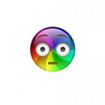 Rainbow shocked emoji meme