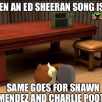 Sonic Boom - Can't Handle the Radio | WHEN AN ED SHEERAN SONG IS ON; SAME GOES FOR SHAWN MENDEZ AND CHARLIE POOTH | image tagged in sonic boom - can't handle the radio | made w/ Imgflip meme maker