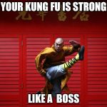 Your Kung Fu Is Strong | YOUR KUNG FU IS STRONG; LIKE A  BOSS | image tagged in your kung fu is strong | made w/ Imgflip meme maker