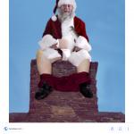 Santa pooping in chimney meme