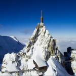 House on top of mountain in the Alps