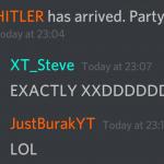 Hitler has arrived, party's over.
