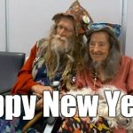 Mr. & Mrs. Oldies-but-Goodies wish you a happy, healthy and prosperous New Year, Man. | Hippy New Year! | image tagged in hippies old,old hippies,happy new year,man,auld lang syne,douglie | made w/ Imgflip meme maker