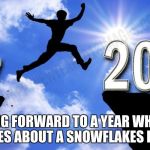 New Year 2018 | LOOKING FORWARD TO A YEAR WHERE NO ONE CARES ABOUT A SNOWFLAKES FEELINGS. | image tagged in new year 2018 | made w/ Imgflip meme maker