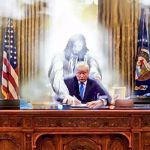 Trump Jesus | TRUMP DRAFTING THE NEXT TWEET ABOUT NUKING NORTH KOREA AND HIS DICK SIZE | image tagged in trump jesus | made w/ Imgflip meme maker