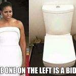 mooche_toilet | THE ONE ON THE LEFT IS A BIDET. | image tagged in mooche_toilet | made w/ Imgflip meme maker