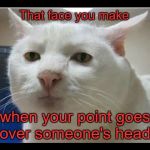 Surprised Face | That face you make; when your point goes over someone's head. | image tagged in surprised face,memes | made w/ Imgflip meme maker