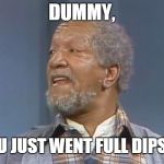 Fred calls them as he sees them, even long after his death. | DUMMY, YOU JUST WENT FULL DIPS**T | image tagged in fred sanford,funny,meme,sanford and son | made w/ Imgflip meme maker