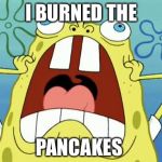 NOOO | I BURNED THE; PANCAKES | image tagged in nooo | made w/ Imgflip meme maker
