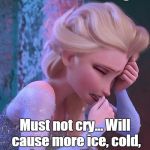 frozen crying | Semester is ending!! Must not cry... Will cause more ice, cold, and snow... Don't cry... | image tagged in frozen crying | made w/ Imgflip meme maker