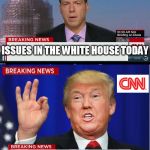 CNN phony Trump news | ISSUES IN THE WHITE HOUSE TODAY; WHERE DO I PUT MY BOOGERS? | image tagged in cnn phony trump news | made w/ Imgflip meme maker