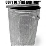 Next to my copy of "What Happened" | THIS IS THE SPECIAL PLACE I'D PUT MY COPY OF "FIRE AND FURY"; IF I WAS STUPID ENOUGH TO BUY ONE | image tagged in trash can,snowflakes,libtards,you can't fix stupid | made w/ Imgflip meme maker