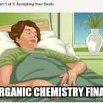 Accepting Your Death | ORGANIC CHEMISTRY FINAL | image tagged in accepting your death | made w/ Imgflip meme maker