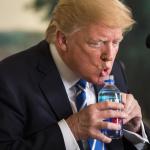 Trump drinking water