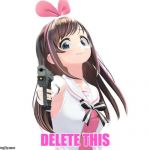 Kizuna gun | DELETE THIS | image tagged in kizuna gun | made w/ Imgflip meme maker