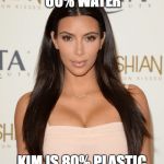 http://www.glamour.com/images/beauty/2014/08/kim-kardashian-make | HUMANS ARE 60% WATER; KIM IS 80% PLASTIC AND 20% ASS | image tagged in http//wwwglamourcom/images/beauty/2014/08/kim-kardashian-make,kim kardashian | made w/ Imgflip meme maker