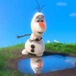 Olaf Looks At Puddle