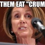 Crazy Pelosi | LET THEM EAT "CRUMBS" | image tagged in crazy pelosi | made w/ Imgflip meme maker