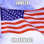 USA Flag | LOVE IT; OR LEAVE IT! | image tagged in usa flag | made w/ Imgflip meme maker