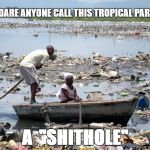 Dems can't handle the truth | HOW DARE ANYONE CALL THIS TROPICAL PARADISE; A  "SHITHOLE" | image tagged in haitian shthole | made w/ Imgflip meme maker