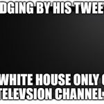 Television | JUDGING BY HIS TWEETS; THE WHITE HOUSE ONLY GETS ONE TELEVSION CHANNEL. SAD! | image tagged in television | made w/ Imgflip meme maker