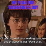 Hehe | MY PLAN FOR VALENTINE'S DAY | image tagged in harry potter,valentine's day,bachelor | made w/ Imgflip meme maker
