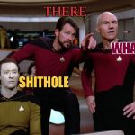 The Enterprise finds CNN | THERE; WHAT A.... SHITHOLE | image tagged in shithole media,star trek n day,tgif,tgy | made w/ Imgflip meme maker