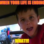 when your life is ending | WHEN YOUR LIFE IS ENDING; WHAT!!! | image tagged in when your life is ending | made w/ Imgflip meme maker