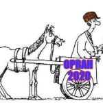 cart before the horse | OPRAH 2020 | image tagged in cart before the horse,scumbag | made w/ Imgflip meme maker