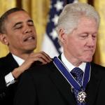 Barrack Obama and Bill Clinton - LOOK BILL NO HANDS