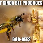 Bee | WHAT KINDA BEE PRODUCES MILK; BOO-BEES | image tagged in bee | made w/ Imgflip meme maker