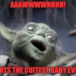Yoda WOW | AAAWWWWHHHH! THATS THE CUITEST BABY EVER! | image tagged in yoda wow | made w/ Imgflip meme maker
