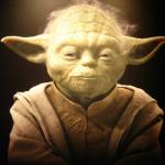 Yoda, glowing & smiling