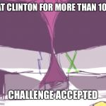 Meme comment but whatever | STARING AT CLINTON FOR MORE THAN 10 SECONDS; CHALLENGE ACCEPTED | image tagged in mystery closeup,memes,hillary clinton,funny,challenge accepted | made w/ Imgflip meme maker