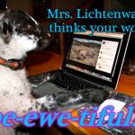 Lamb Blogger | Mrs. Lichtenwalner thinks your work is; be-ewe-tiful!!! | image tagged in lamb blogger | made w/ Imgflip meme maker