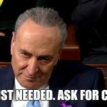 Schumer Possessed | EXORCIST NEEDED. ASK FOR CHUCKY | image tagged in schumer possessed | made w/ Imgflip meme maker