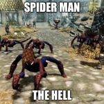 Skyrim mod | SPIDER MAN; THE HELL | image tagged in skyrim mod,scumbag | made w/ Imgflip meme maker