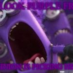 Purple Minion | DONT LOOK PURPLE FRIENDS; THIS MINION IS PICKING HIS NOSE | image tagged in purple minion | made w/ Imgflip meme maker