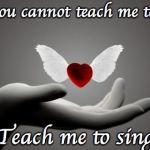 angel | If you cannot teach me to fly; Teach me to sing | image tagged in angel | made w/ Imgflip meme maker