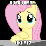 Fluttershy | DO YOU UMM.... LIKE ME? | image tagged in fluttershy | made w/ Imgflip meme maker