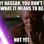 Mace Windu is gonna make life Hell for gymnastics doctor Larry Nassar | LARRY NASSAR, YOU DON'T EVEN KNOW WHAT IT MEANS TO BE SORRY. NOT YET. | image tagged in mace windu,larry nassar,gymnastics,olympics,pedophile,justice | made w/ Imgflip meme maker
