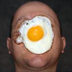 Egg on face